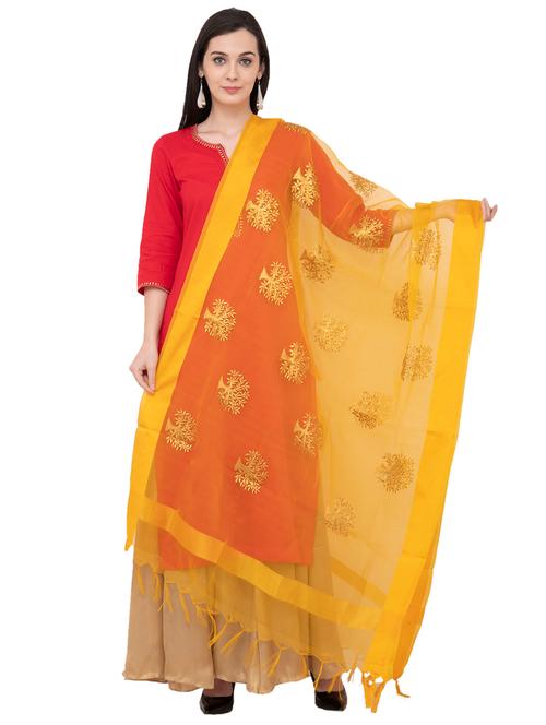embroidered dupatta with fringes - 16039418 - Very Small Image - 1