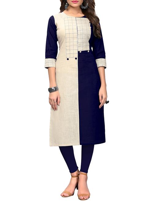 color block straight kurta - 16039466 - Very Small Image - 1