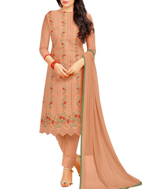 embroidered straight unstitched suit - 16039509 - Very Small Image - 1