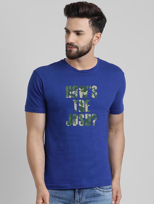 blue typographic chest print t-shirt - 16039930 - Very Small Image - 1