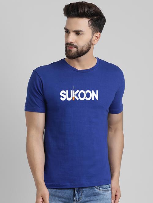 blue typographic chest print t-shirt - 16039935 - Very Small Image - 1