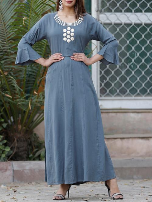 embroidered kalidaar kurta - 16040004 - Very Small Image - 1