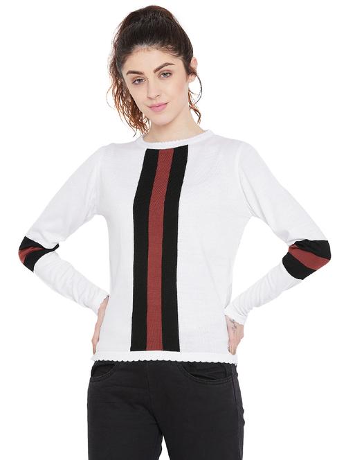 crew neck striped pullover - 16040295 - Very Small Image - 1