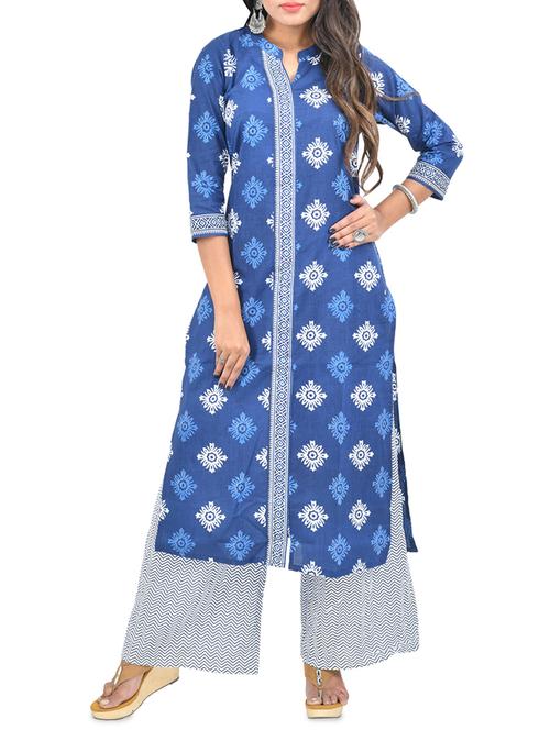 floral straight kurta - 16040298 - Very Small Image - 1