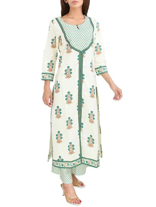 ethnic motif straight kurta - 16040302 - Very Small Image - 1