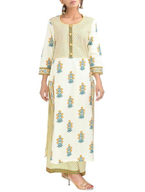 floral straight kurta - 16040312 - Very Small Image - 1