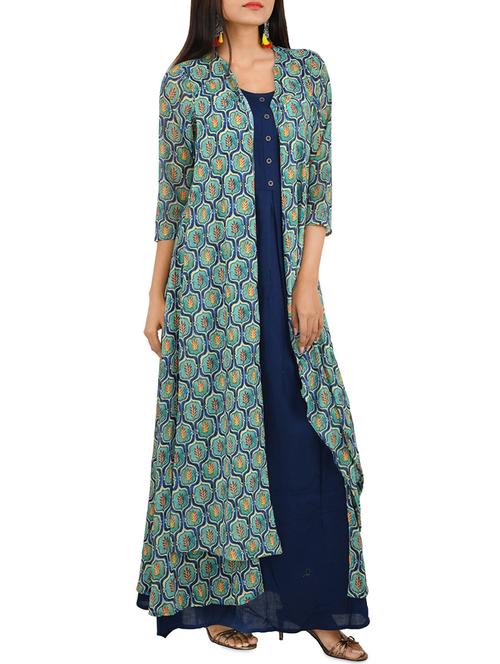 layered printed kurta - 16040315 - Very Small Image - 1