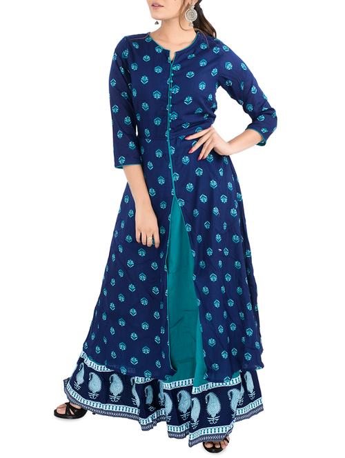 ikat layered kurta - 16040341 - Very Small Image - 1