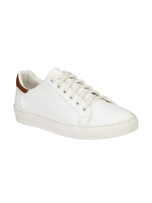 white leatherettelace up sneakers - 16040348 - Very Small Image - 1