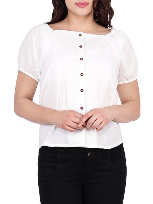square neck button up top - 16040724 - Very Small Image - 1