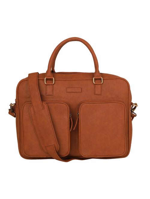 tan leatherette laptopbag - 16040748 - Very Small Image - 1