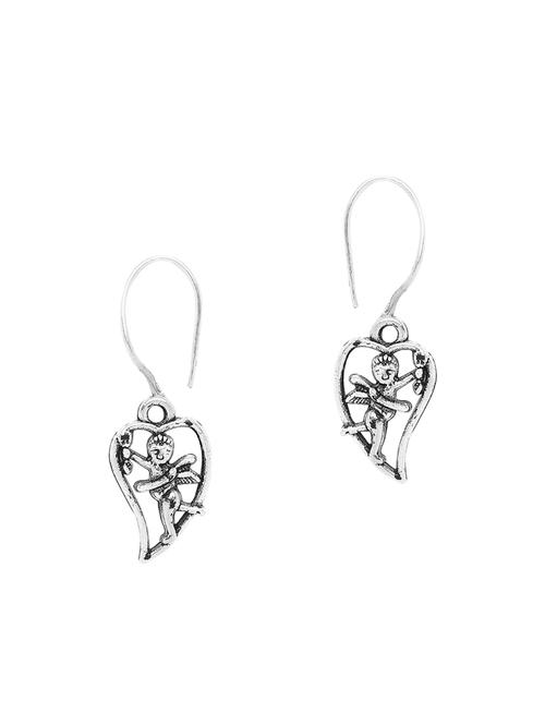 silver metal drop earring - 16040811 - Very Small Image - 1