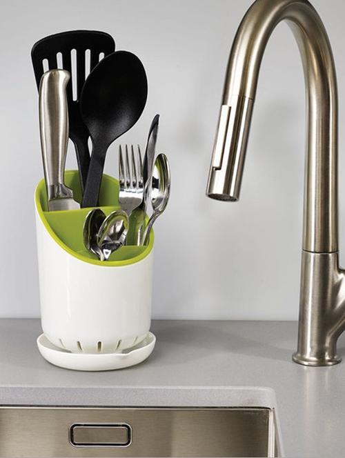 multiutility cutlery organizer with easy drain - pink - 16041112 - Very Small Image - 1