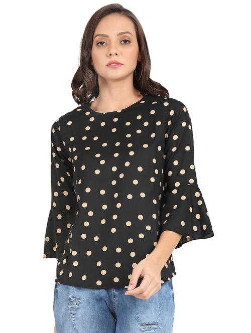 bell sleeved polka dots top - 16041195 - Very Small Image - 1