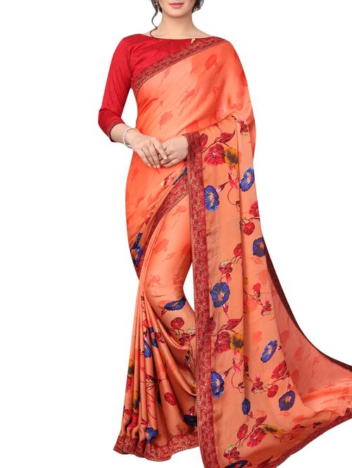 digital floral printed saree - 16041267 - Very Small Image - 1