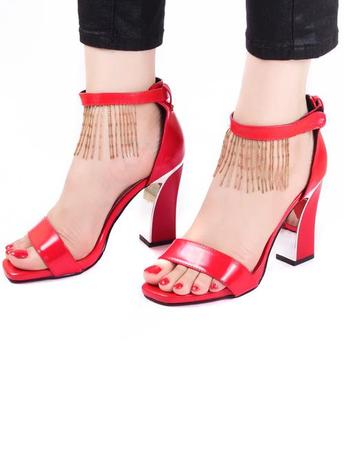 red ankle strap sandals - 16041290 - Very Small Image - 1