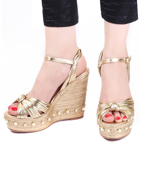 gold platforms wedges - 16041310 - Very Small Image - 1