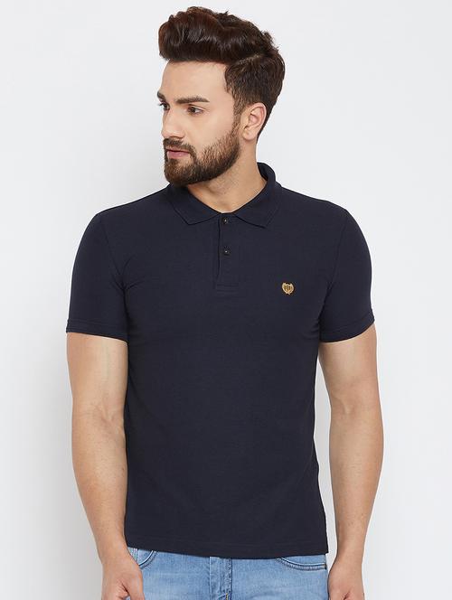 navy solid polo t-shirt - 16041683 - Very Small Image - 1