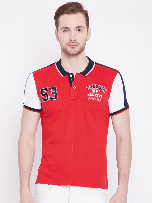 red typographic polo t-shirt - 16041700 - Very Small Image - 1