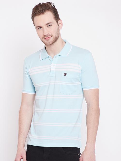 light blue striped polo tshirt - 16041742 - Very Small Image - 1