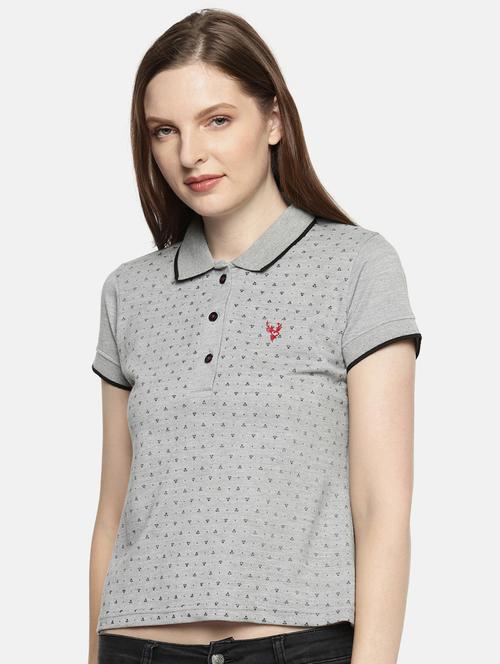 geometric polo neck tee - 16042122 - Very Small Image - 1