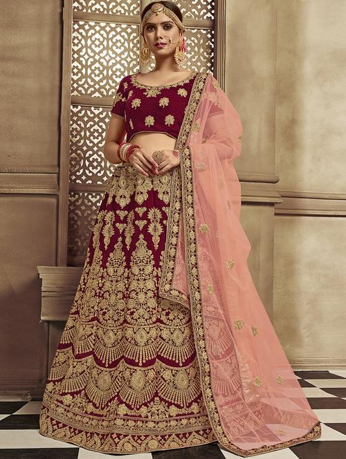zari embroidered a-line lehenga - 16042153 - Very Small Image - 1