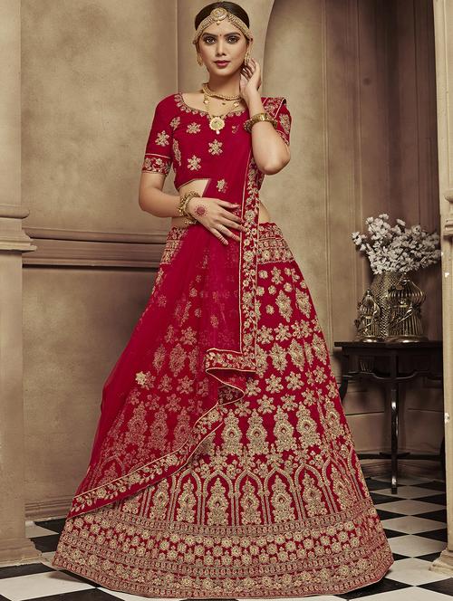 zari embroidered a-line lehenga - 16042158 - Very Small Image - 1