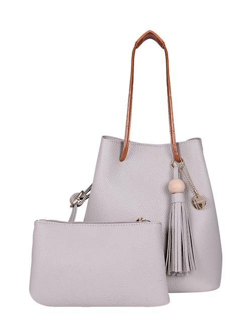 grey leatherette (pu) handbag - 16042433 - Very Small Image - 1