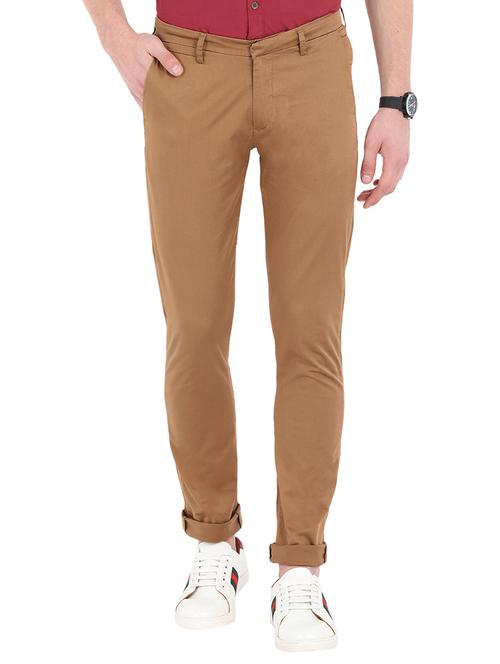 brown solid chinos - 16042537 - Very Small Image - 1