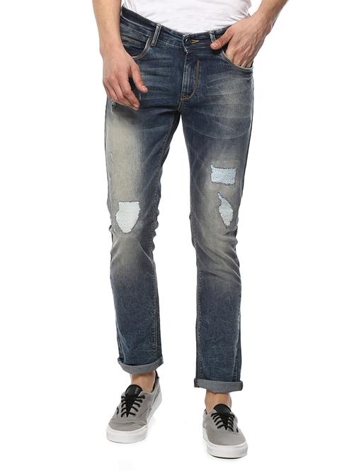 blue cotton ripped jeans - 16042540 - Very Small Image - 1