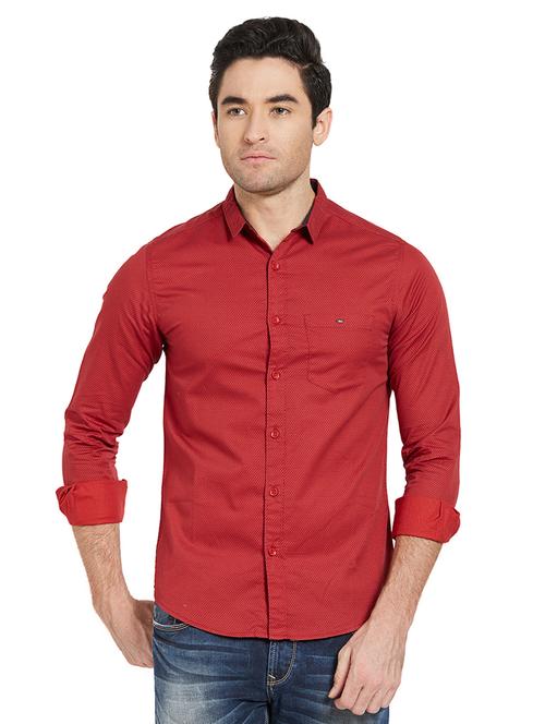 red printed casual shirt - 16042801 - Very Small Image - 1
