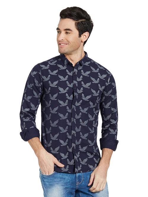 blue printed casual shirt - 16042820 - Very Small Image - 1