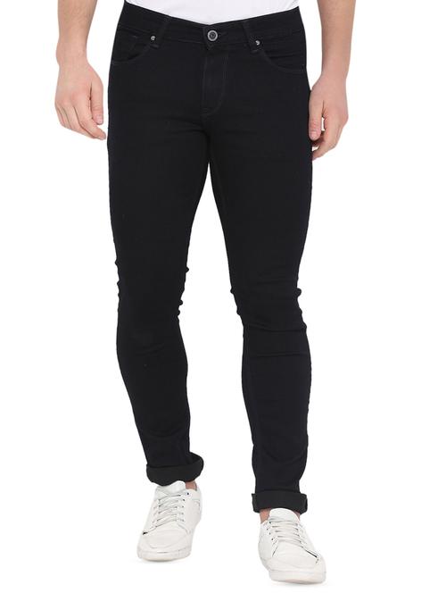 navy blue solid plain jeans - 16042834 - Very Small Image - 1