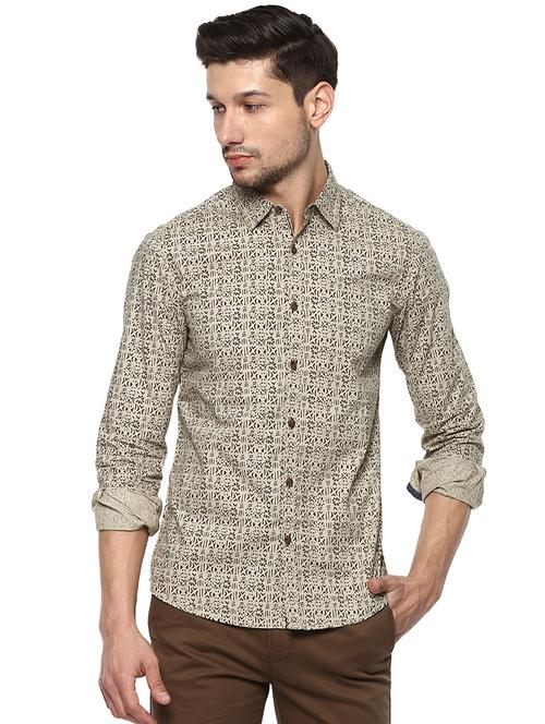 brown printed casual shirt - 16043057 - Very Small Image - 1
