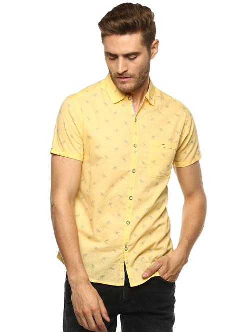 yellow cotton casual shirt - 16043228 - Very Small Image - 1