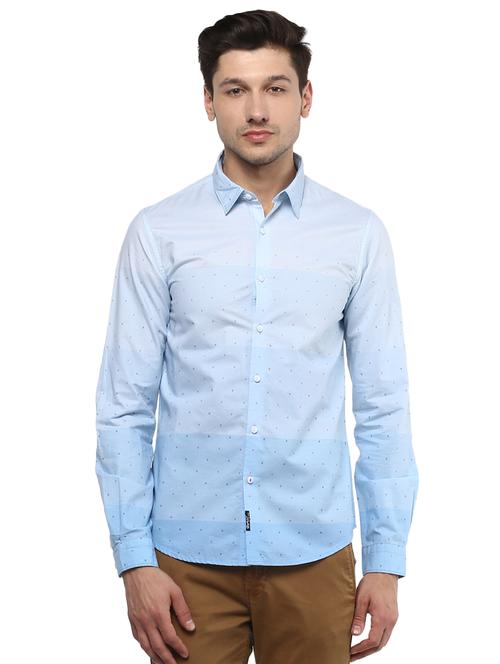 blue printed casual shirt - 16043302 - Very Small Image - 1