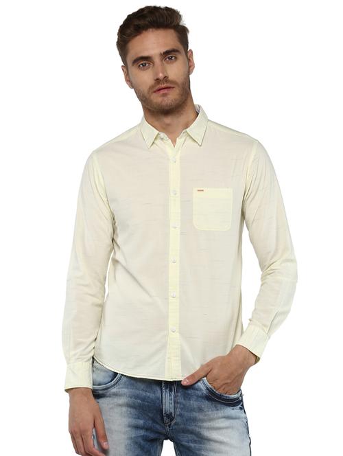yellow cotton casual shirt - 16043306 - Very Small Image - 1