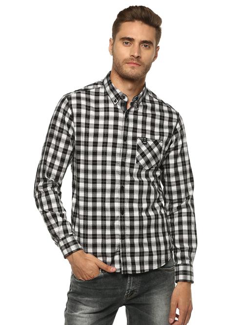 black checkered casual shirt - 16043338 - Very Small Image - 1