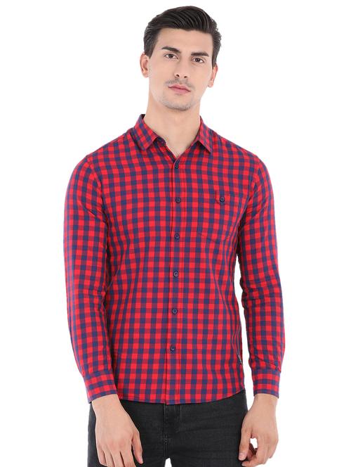 red checkered casual shirt - 16043418 - Very Small Image - 1