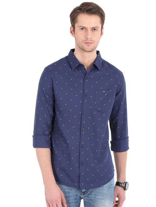 blue cotton casual shirt - 16043437 - Very Small Image - 1