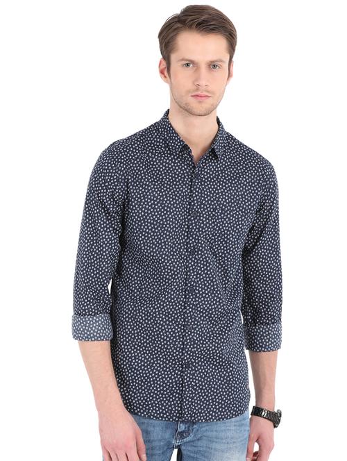 blue cotton casual shirt - 16043438 - Very Small Image - 1