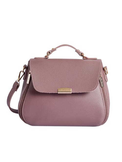 purple leatherette (pu) fashion satchel - 16043551 - Very Small Image - 1