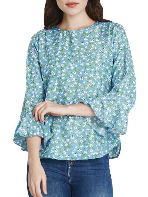 floral bell sleeved top - 16043995 - Very Small Image - 1