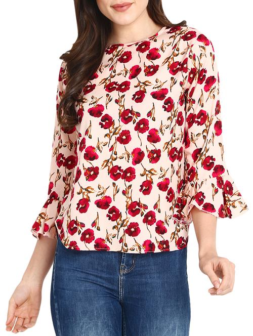 floral bell sleeved top - 16043997 - Very Small Image - 1