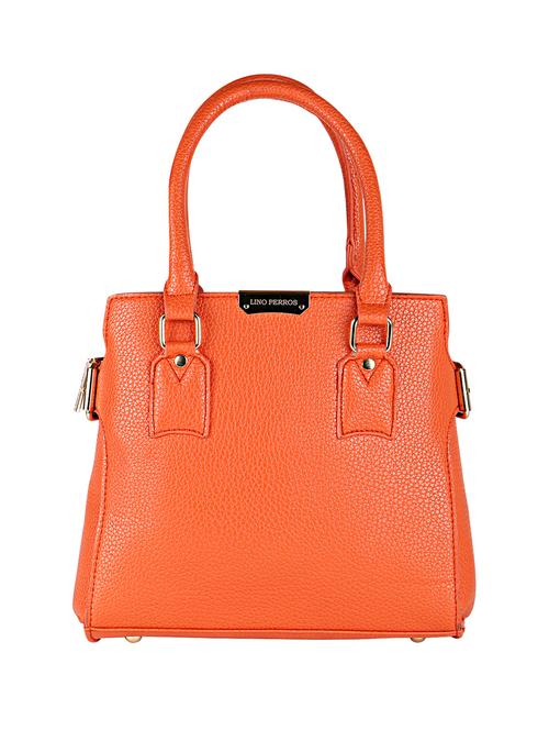 orange leatherette (pu) satchel - 16044456 - Very Small Image - 1