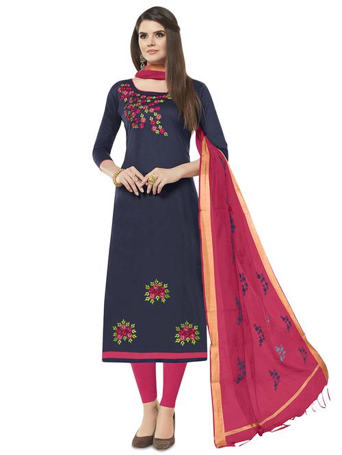 embroidered straight unstitched suit - 16044803 - Very Small Image - 1