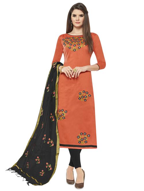 embroidered straight unstitched suit - 16044807 - Very Small Image - 1