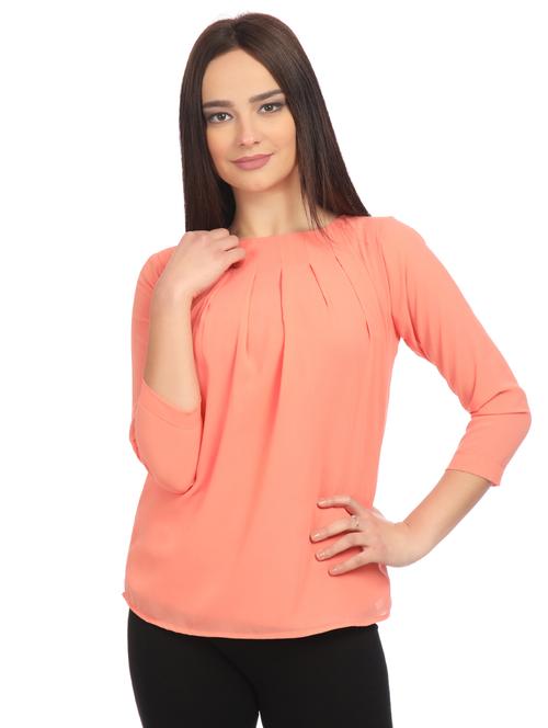 curved hem pleated top - 16045517 - Very Small Image - 1