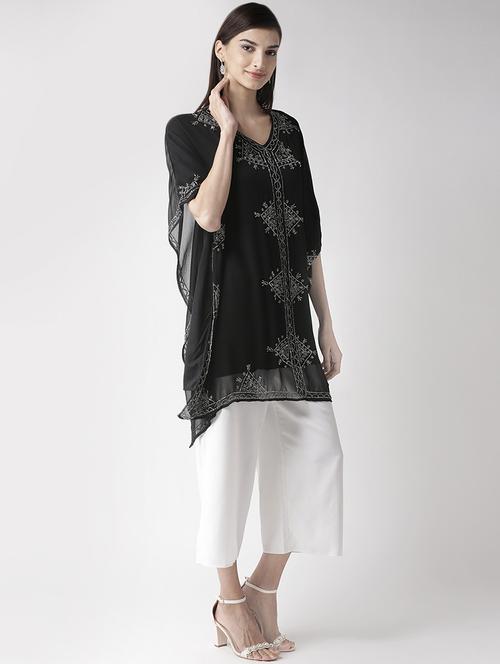 v-neck embroidered kaftan - 16046964 - Very Small Image - 1