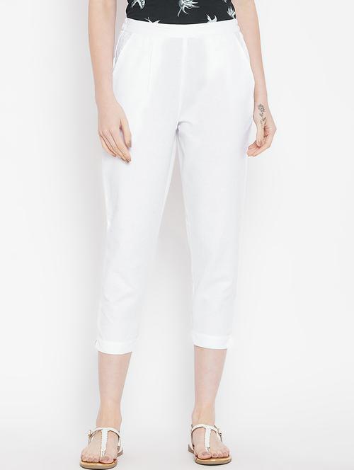 pleat detail cropped pant - 16046984 - Very Small Image - 1